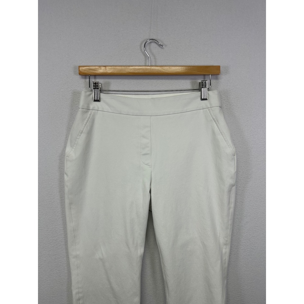 Professional Spanx Womens Medium White Stretch Twill Ankle Pull On Shaping Pants - Picture 9 of 11